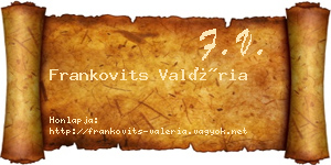 Frankovits Valéria névjegykártya
